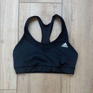 adidas Black Racerback Mesh-Panel Sports Bra climate size medium